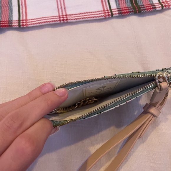 Slim Card Coinpurse Hamilton Floral Block Print Seafoam - Picture 4 of 5